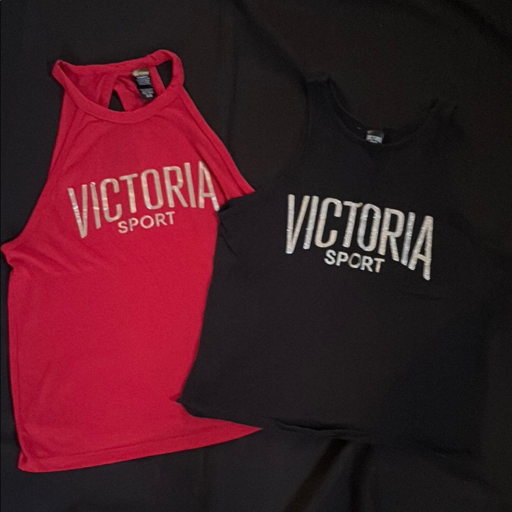Victoria Sport Red and Black Tank Tops